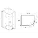 Душевой уголок Abber Schwarzer Diamant 110x80 AG01118B профиль Черный стекло прозрачное