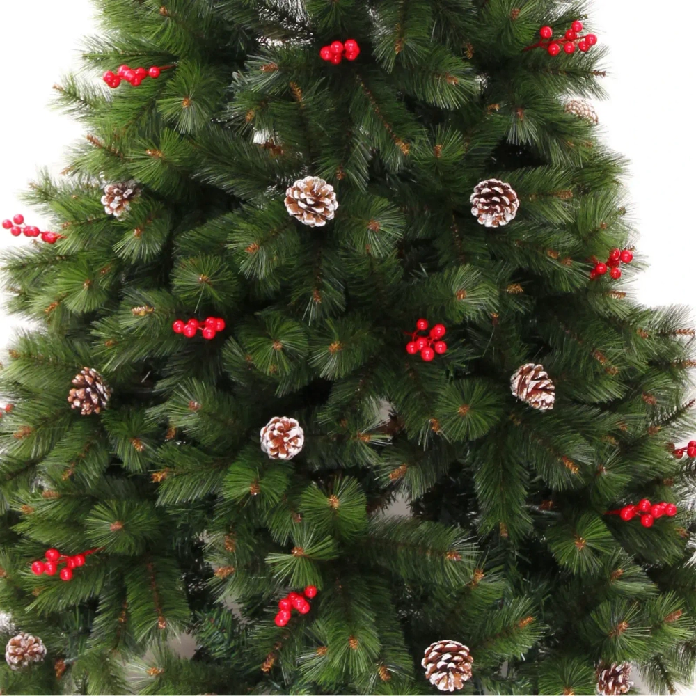 Елка «Венская» 210 см, ПВХ+Леска, ягоды и шишки (1042 веток)