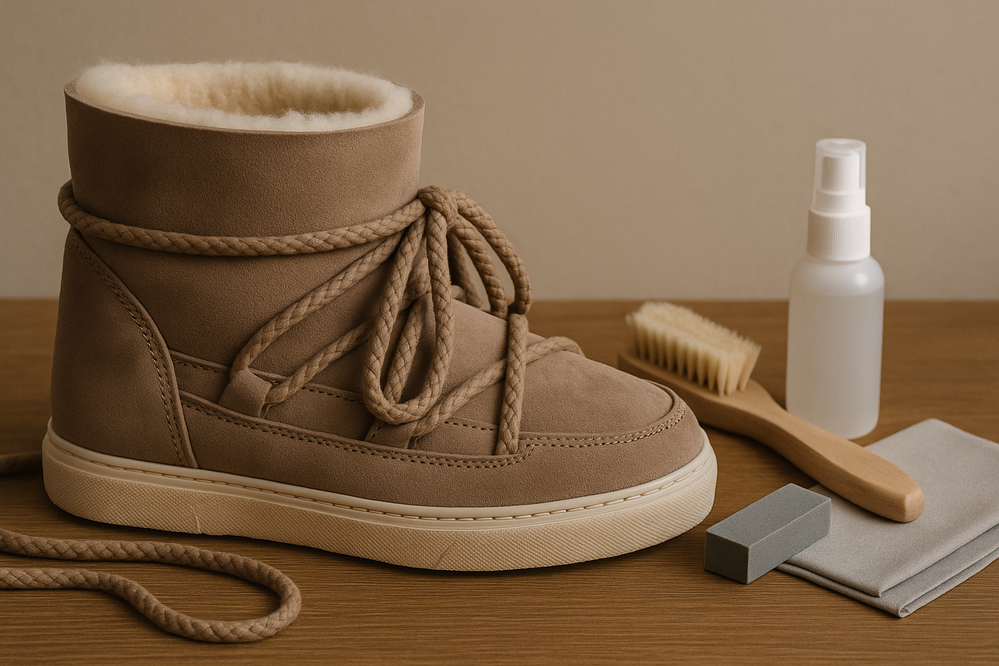 Как ухаживать за ботинками INUIKII из замши и шерсти