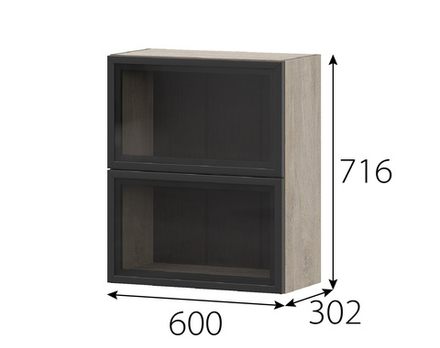 Этна Шкаф-витрина навесной барный 600мм