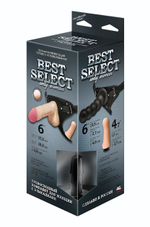 Черный пояс для женщин BEST SELECT с 3 насадками (Цвет: телесный с черным)