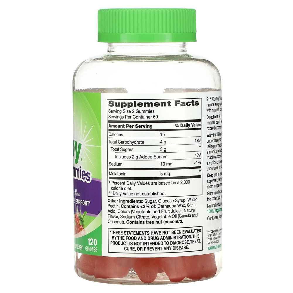 21st Century, VitaJoy®, жевательные таблетки с мелатонином, со вкусом клубники, 120 жевательных таблеток (2,5 мг в 1 жевательной таблетке)