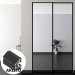 Дверь-купе ARISTO AVERS, зеркало, профиль черный матовый