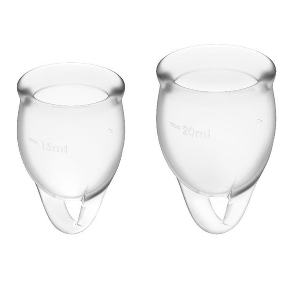 Набор прозрачных менструальных чаш Satisfyer Feel confident Menstrual Cup