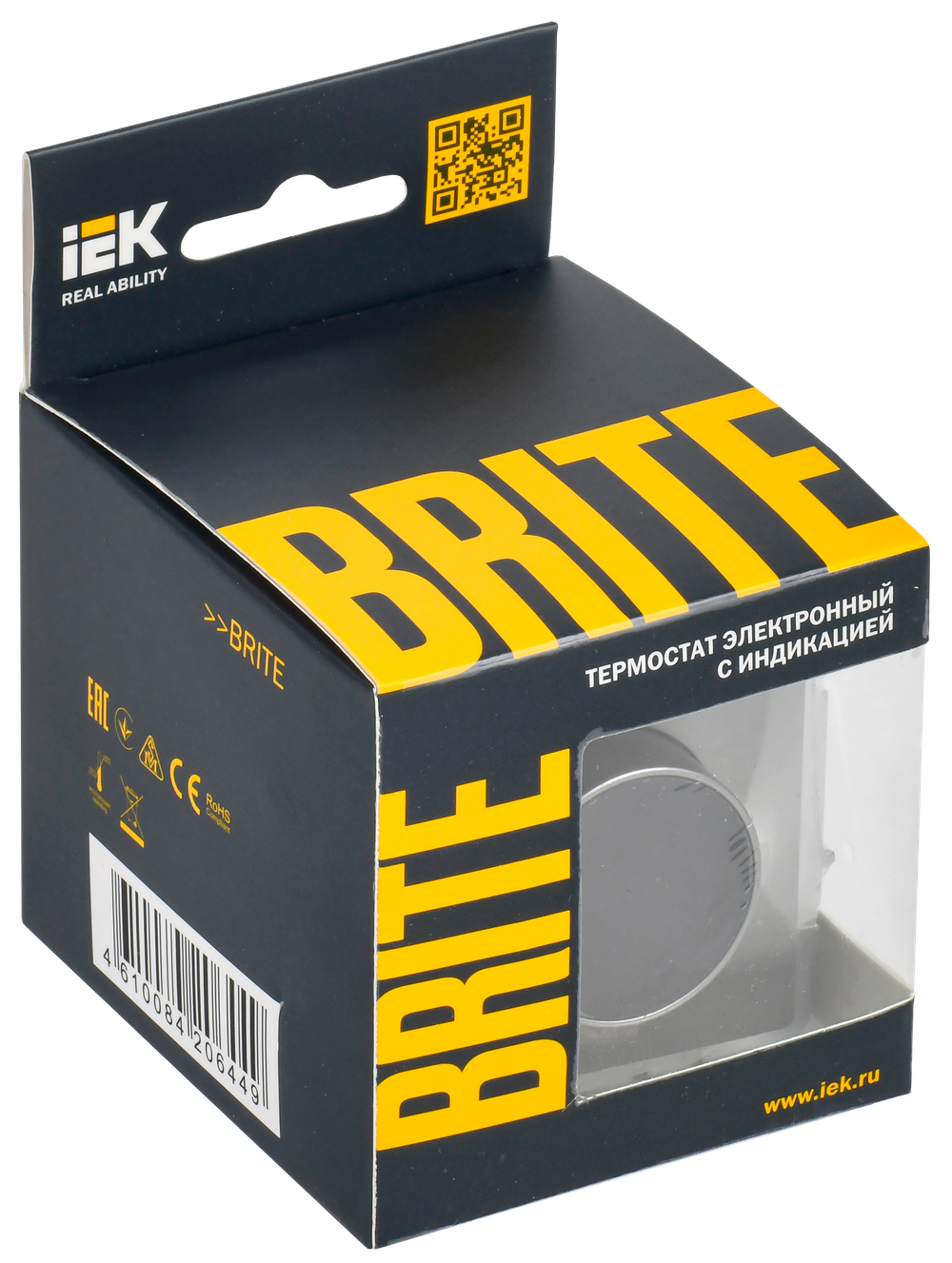 BRITE Термостат электронный с индикацией ТС10-1-БрС сталь IEK