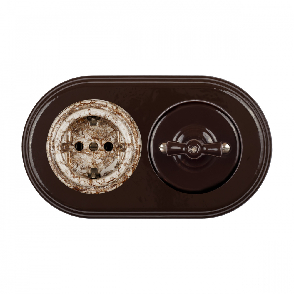 Рамка 2-х постовая, керамика, цвет коричневый BF2-620-02