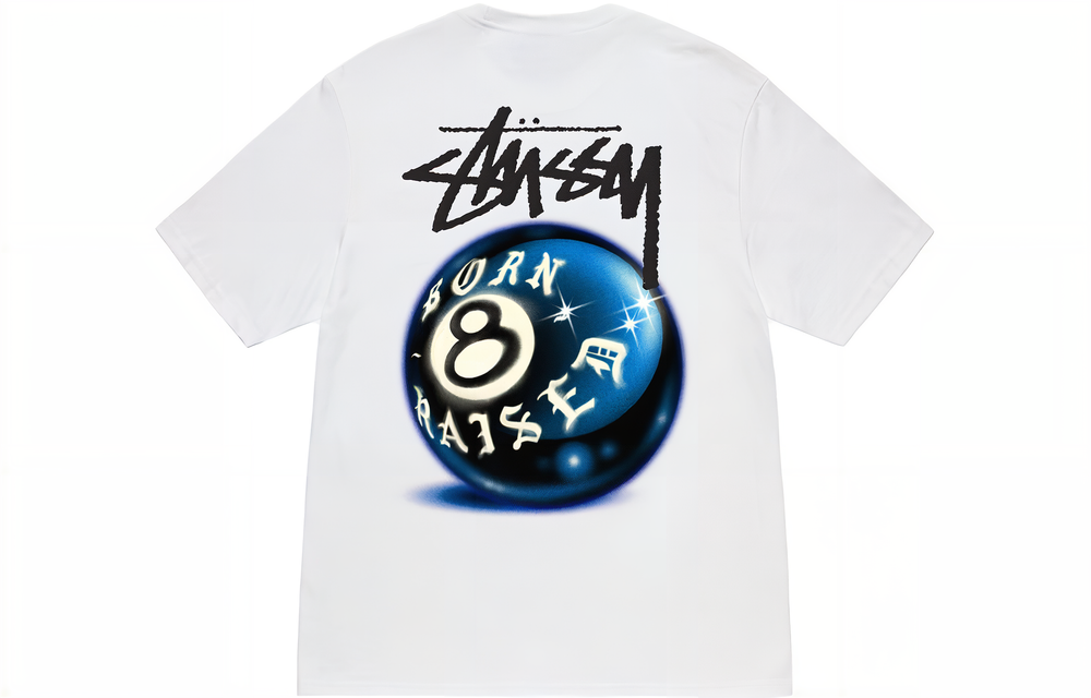 Футболки Stussy x BORN x RAISED SS23 8 BALL TEE 8 8 T, 3903852