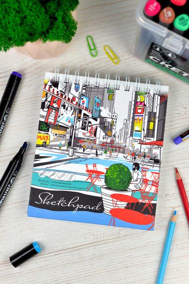 Скетчпад 155х180 мм, 80 л, блок - белый офсет 100 г/м², арт. 62110