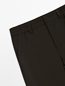 Massimo Dutti Брюки-джоггеры из шерстяной смеси, коричневый