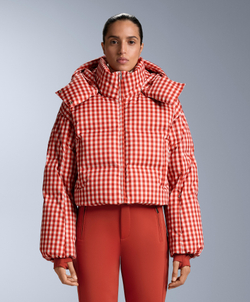 Oysho Легкий водонепроницаемый короткий пуховик Minardi Piume SKI, ярко-оранжевый