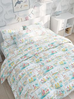 Постельное белье Сказка "Витамин Sea" евро Наволочка 50х70 см 2 шт Простынь 240х215 см Пододеяльник 200х215 см, перкаль