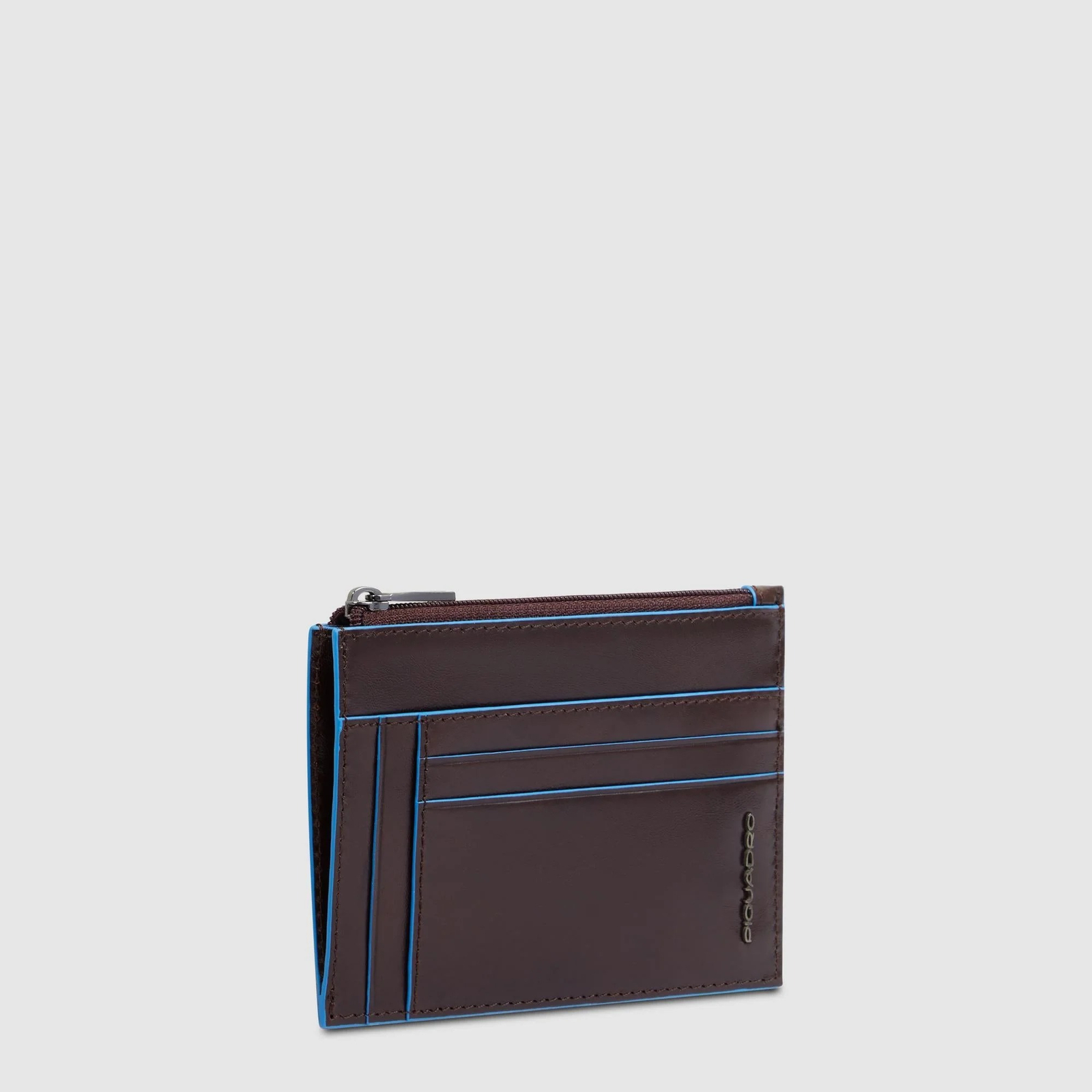 Картхолдер на молнии Piquadro Blue Square/Mogano