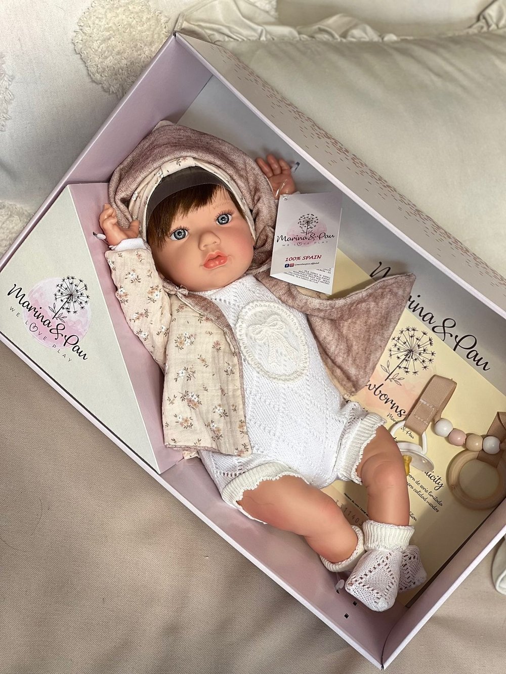 Кукла Реборн Marina and Pau 45cм Alina мягконабивная (M3001)