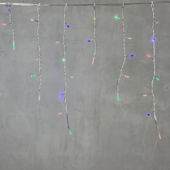 Светодиодная бахрома 3,1*0,5 м., 150 разноцветных LED ламп, прозрачный провод ПВХ, LTC (PIL150-10-2M)