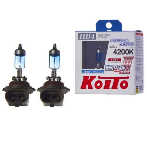 Лампа высокотемпературная Koito Whitebeam 9006 (HB4) 12V 55W (110W) 4200K (комплект 2 шт.) P0757W