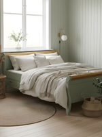 Кровать двуспальная 200х200 Мелания с выдвижными ящиками для белья, массив сосны, эвкалипт