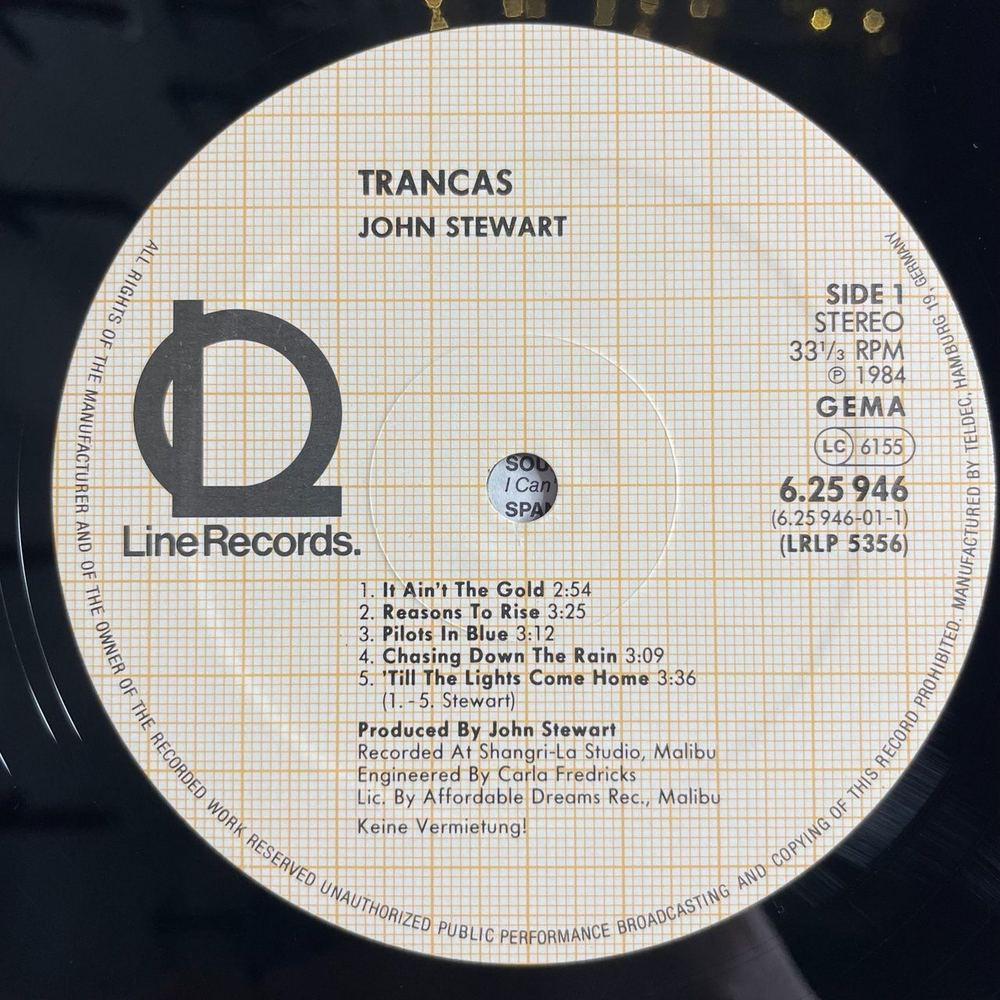 Винтажная виниловая пластинка LP John Stewart Trancas (Germany 1984)