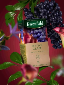 Чай в пакетиках травяной Greenfield Festive Grape, 25 шт