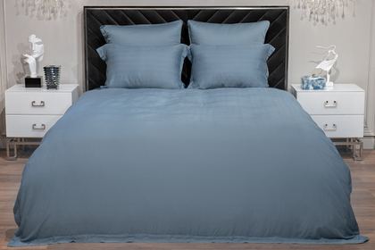 Постельное белье 2 спальное евро Garda Decor Муар сине-зеленое