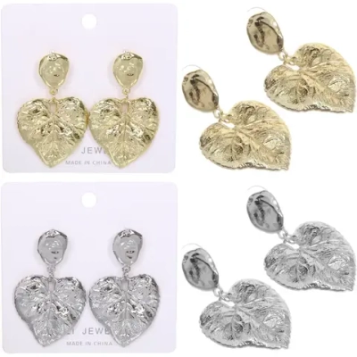 Серьги «ЭЛЛОДИ», листья, цвет золото и серебро, 3*5см