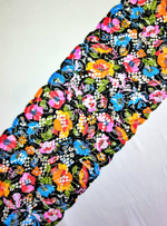 Кружево эластичное черное/мультиколор К017