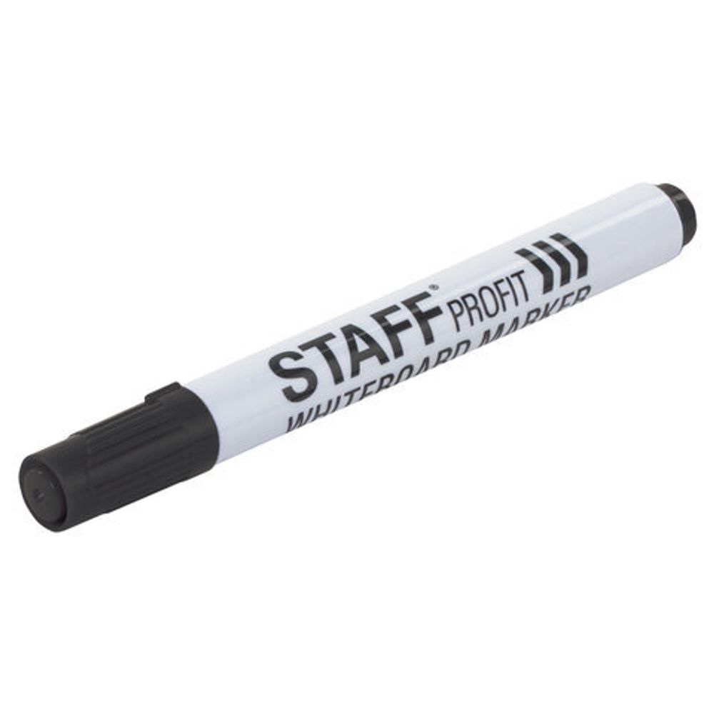 Маркер стираемый для белой доски ЧЕРНЫЙ, STAFF "PROFIT", 2,5 мм, 151644