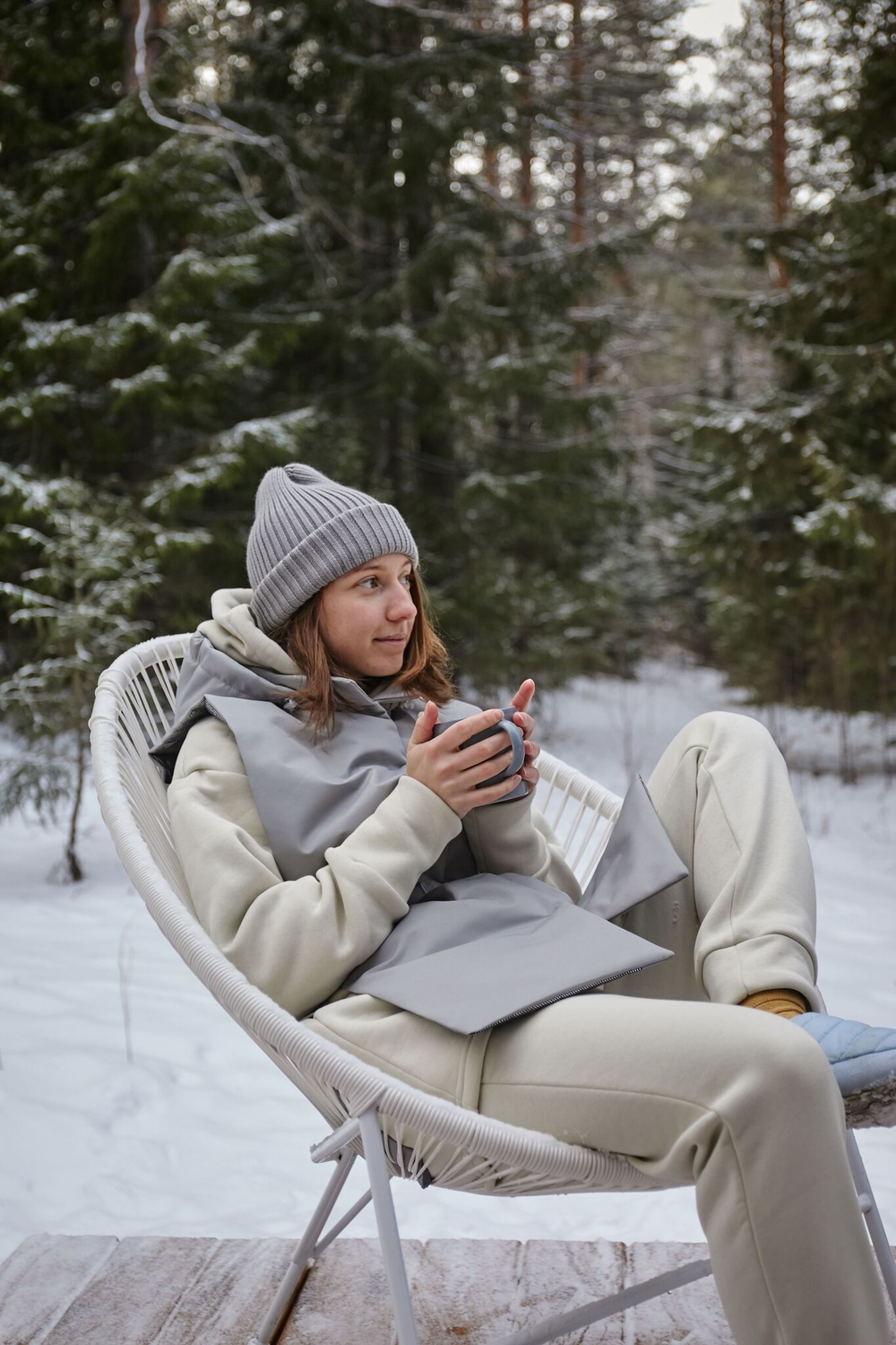 Брюки с начесом зауженные
