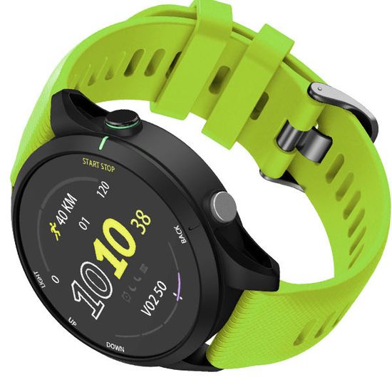 Ремешок Quick Release 22 мм силиконовый для Garmin Forerunner 255 / 265 / 745, Venu 2, Vivoactive 4 быстросъемный (Лайм)