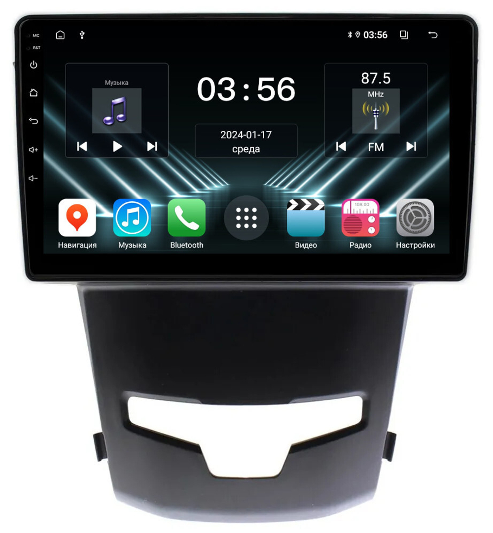 Магнитола для SsangYong Actyon II 2013-2021 - FarCar DX355M монитор 9" IPS на Android 13, 4+64Гб, CarPlay