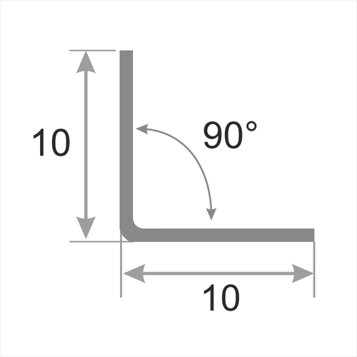 Угловой профиль из нержавеющей стали SAO12-10W глянцевый 2700 мм