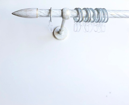 Карниз кованый витой для штор "Пуля" d20 мм однорядный, цвет белое золото