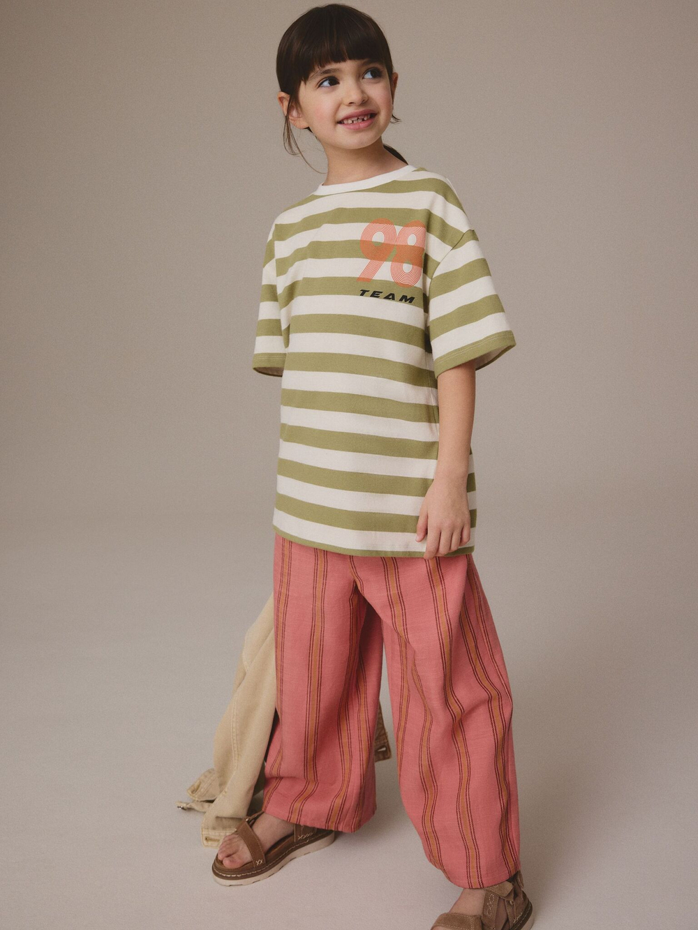 Футболка для девочки Next E44-340, 4 шт., Розовый, Бежевый, Хаки