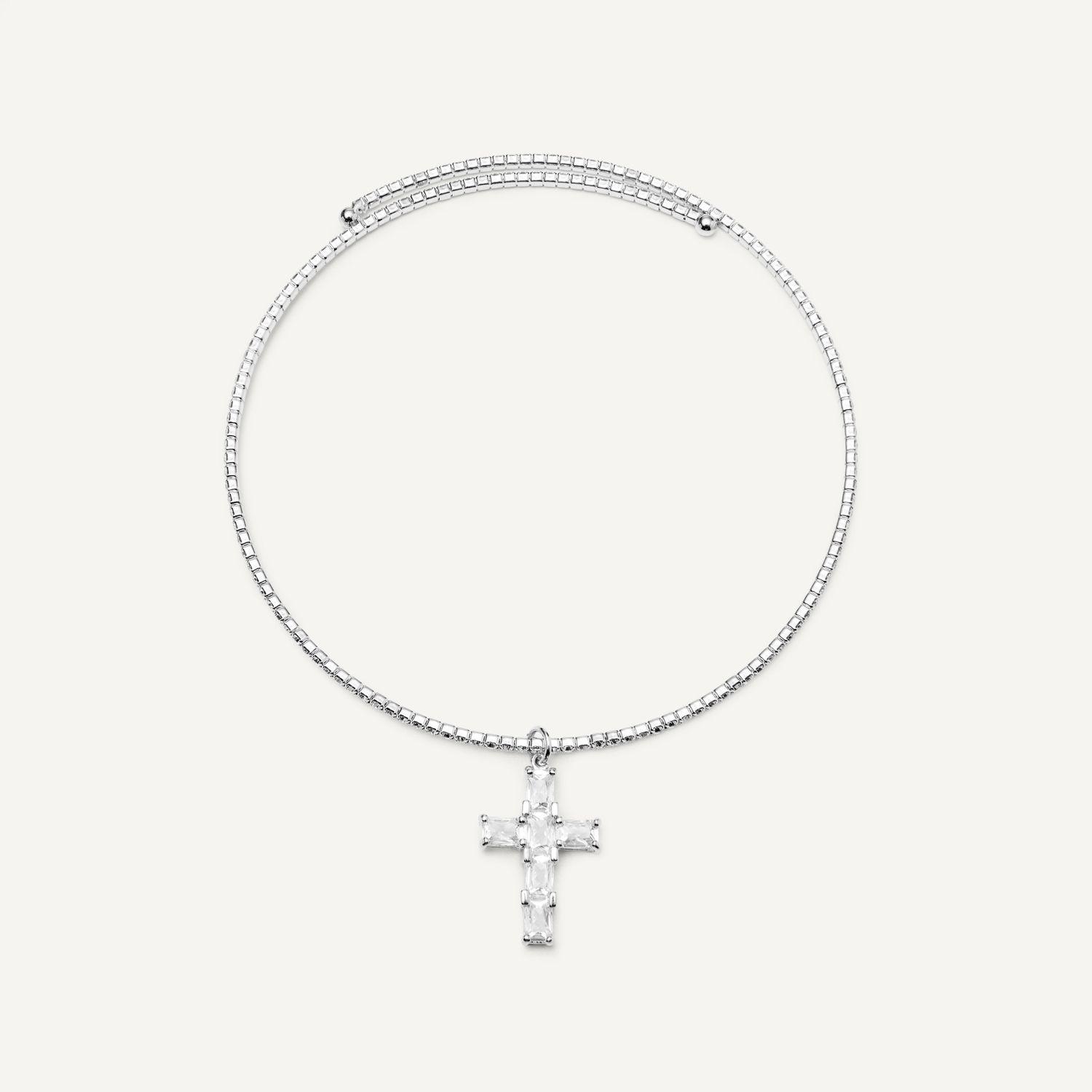 Колье Cubic Cross Necklace – Clear