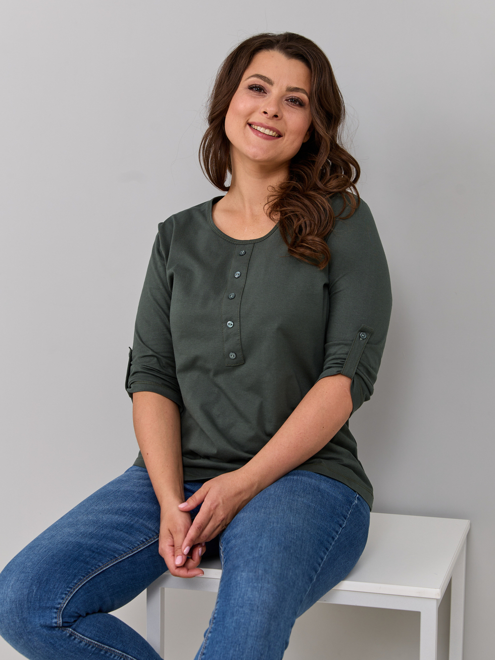 Лонгслив ЛНк-005/темно-зеленый