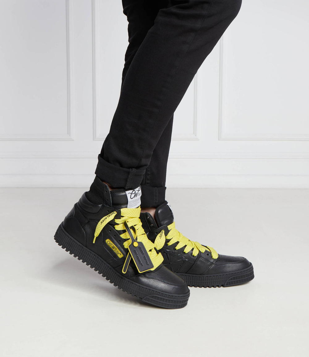 Кожаные кроссовки OFF-WHITE - черный(OMIA065S 24LEA004)