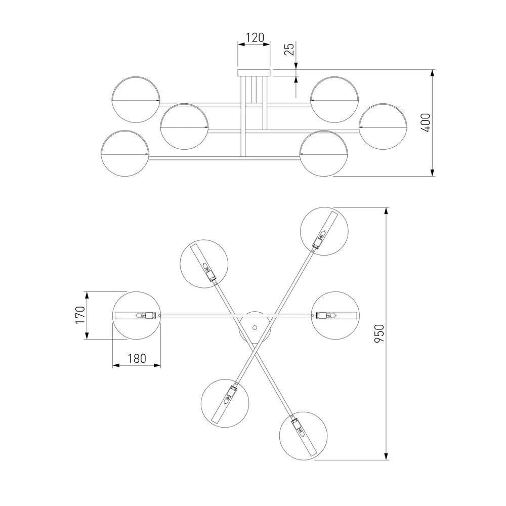 Люстра на штанге Eurosvet GRAZIA a062038 4690389192449