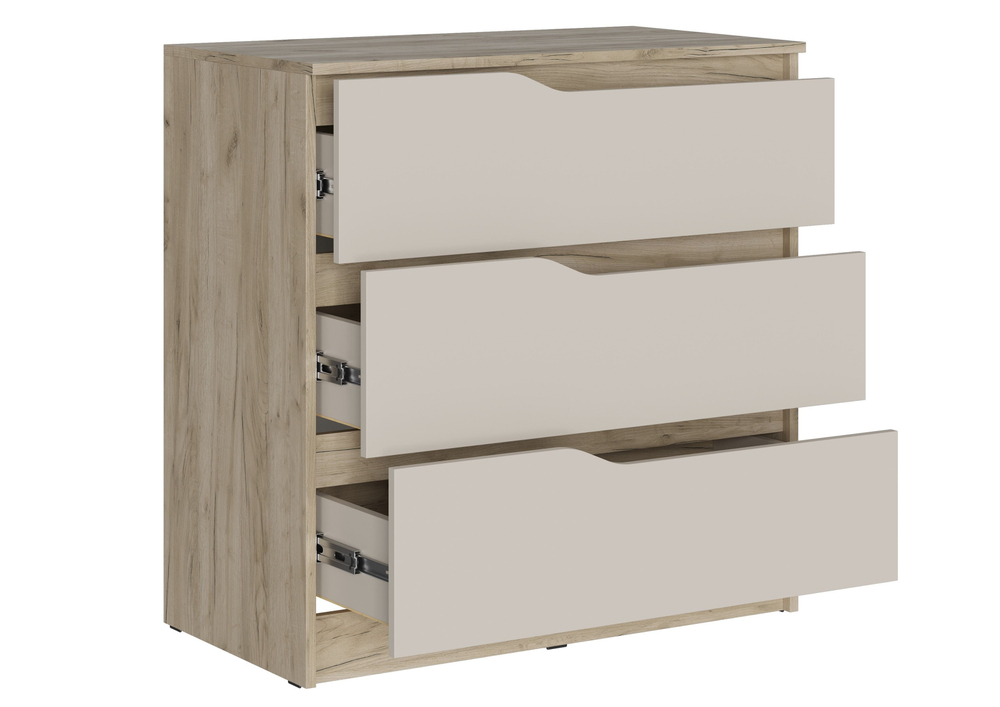 Комод для одежды с ящиками Дуб Крафт Серый/Кашемир 85х87х46,8 см