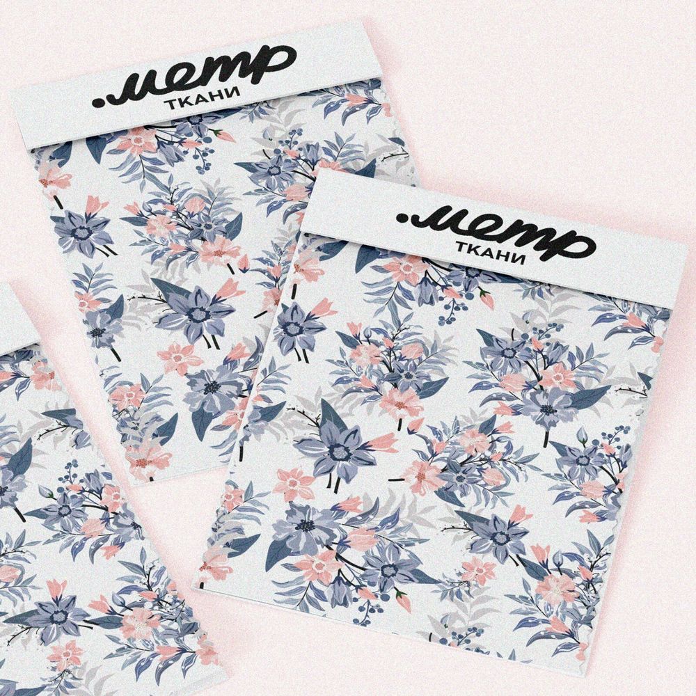 Ткань флис букеты цветов с листьями