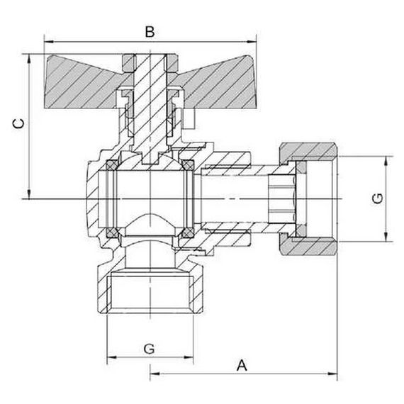Кран шаровой STI угловой НГ 20 для котлов Г/Г (8) купить в Москве и Московской области по низкой цене с доставкой по России — (1) Кран шаровой STI угловой НГ 20 для котлов Г/Г (8) — (1)