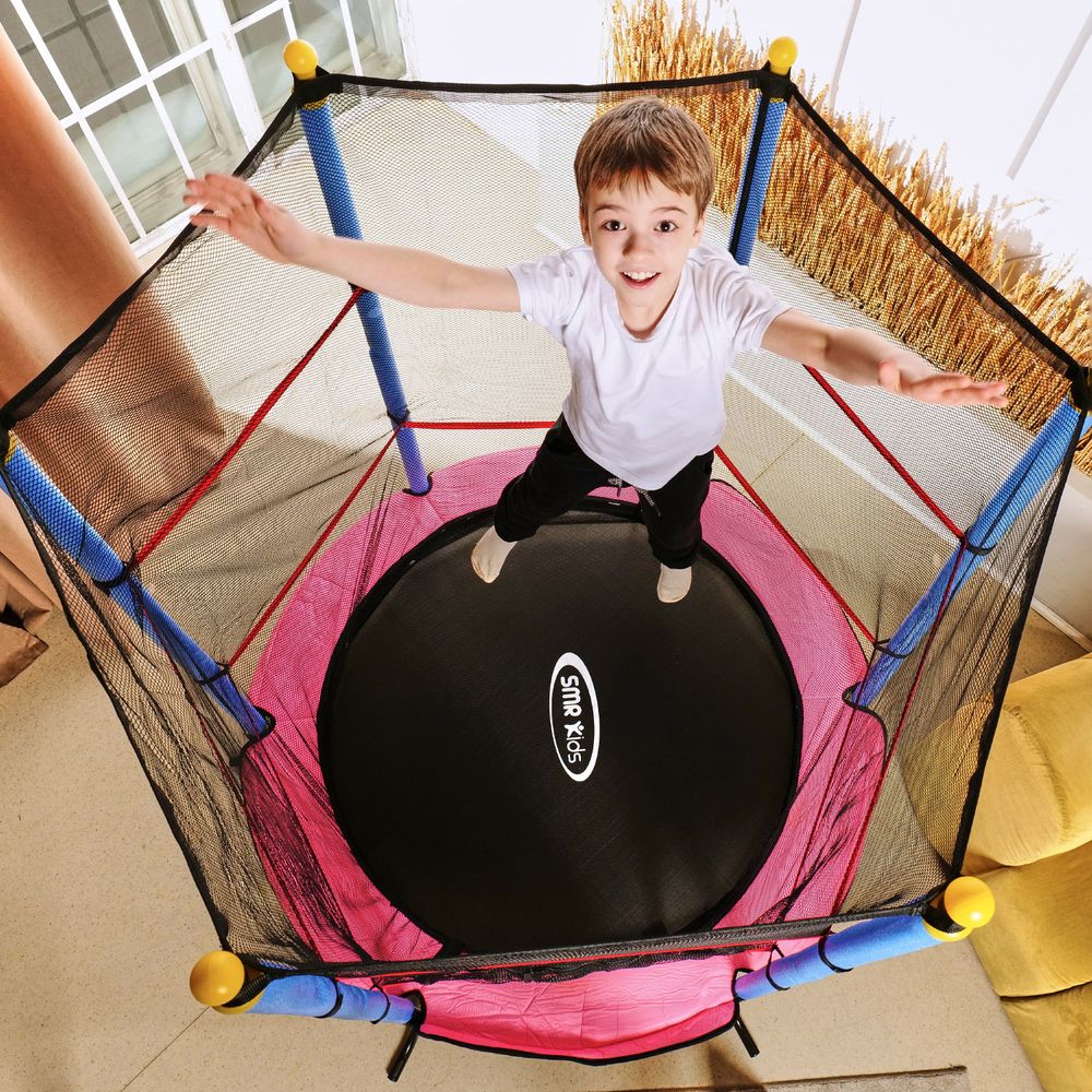 Батут детский DFC SMRKIDS 55&amp;quot; с сеткой, PINK