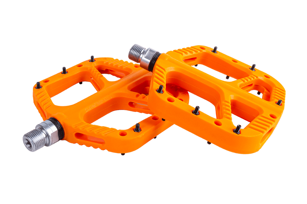 Педали нейлон со сьемными шипами, подш. скольж., 9/16",350гр N-9 orange 1/20 N-9 orange