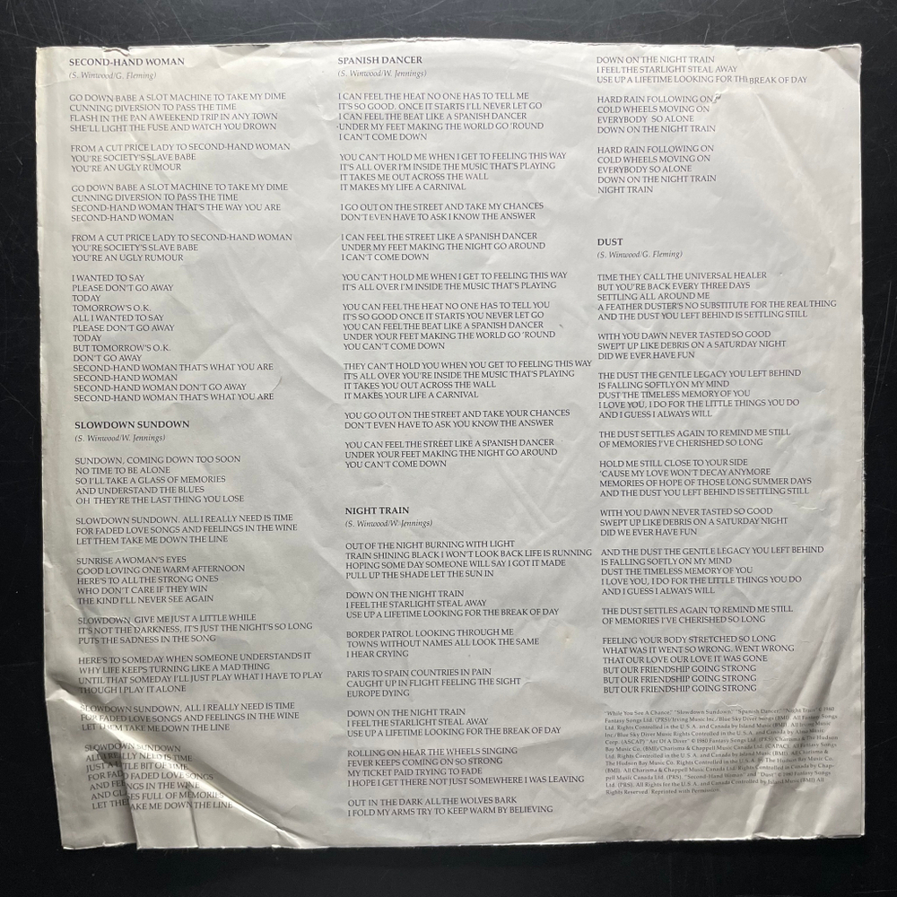Steve Winwood ‎– Arc Of A Diver (США 1980г.)