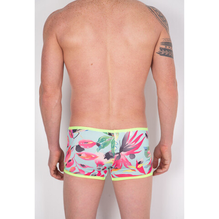 Мужские трусы хипсы белые с цветочным принтом Cosmos Colors FR30_YPG