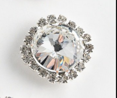 Стразы пришивные стекло в оправе "Круг", d 18 мм, в серебре прозрачный