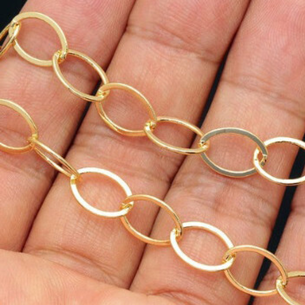 Цепочка (Юж. Корея), позолота, размер звена 12*9 мм, цена за 10 см