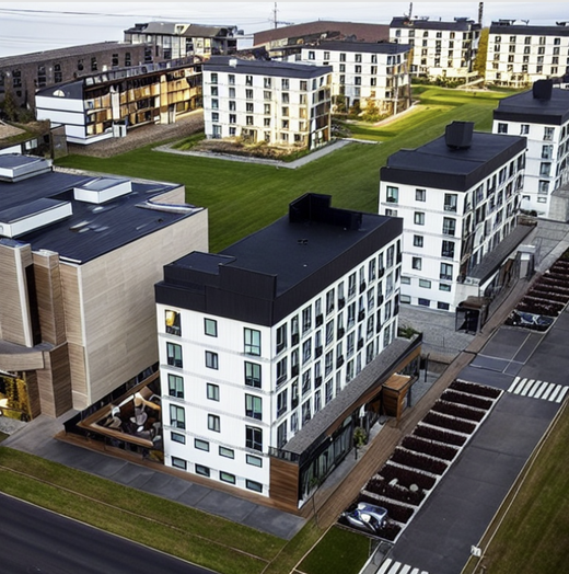 Детализированная модель улиц и жилых комплексов.