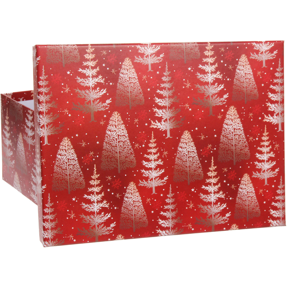 Коробка подарочная «Веселые елочки» 29*22*12,5 см