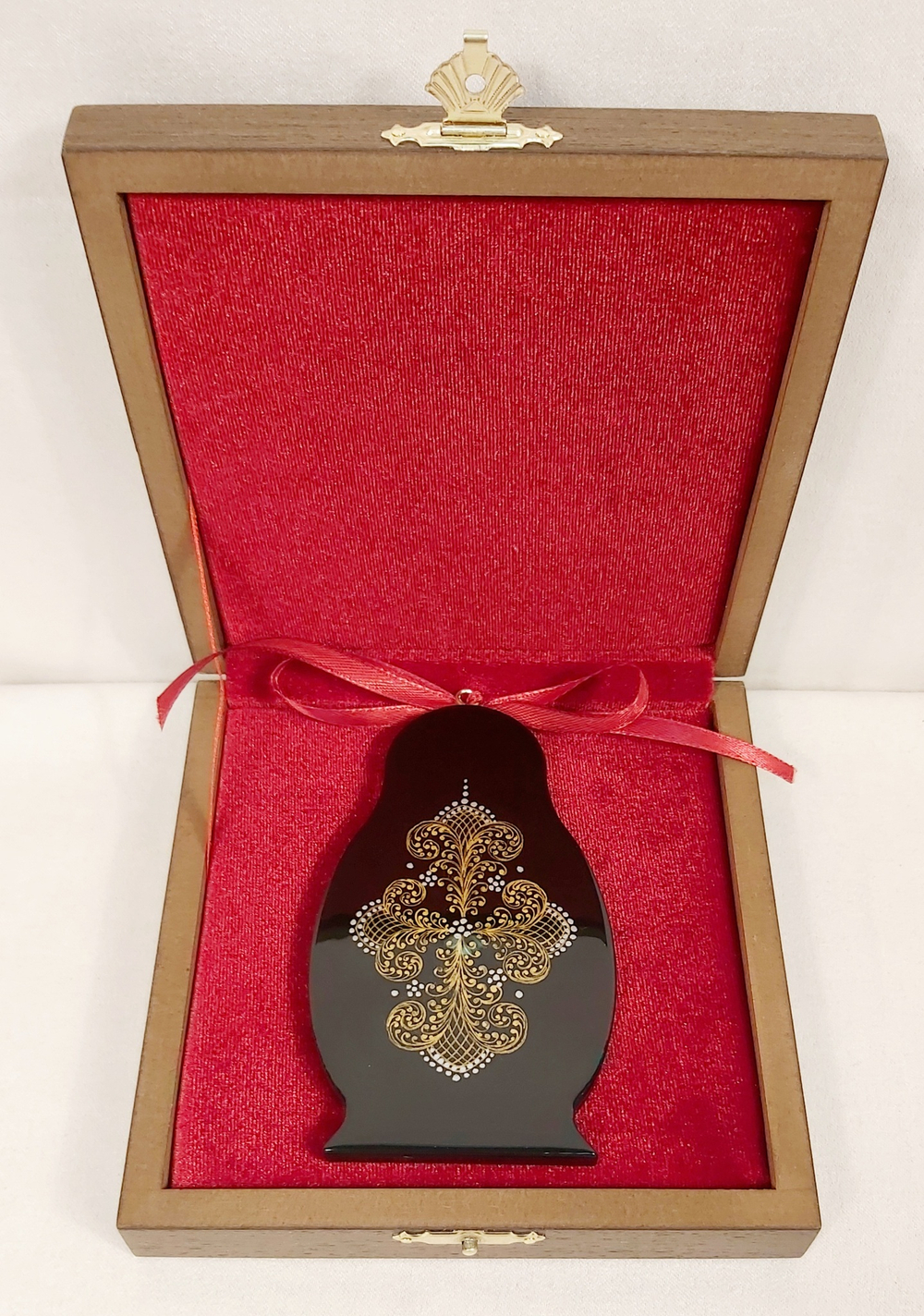 Сувенир "Матрешка" с росписью Палех в подарочном футляре