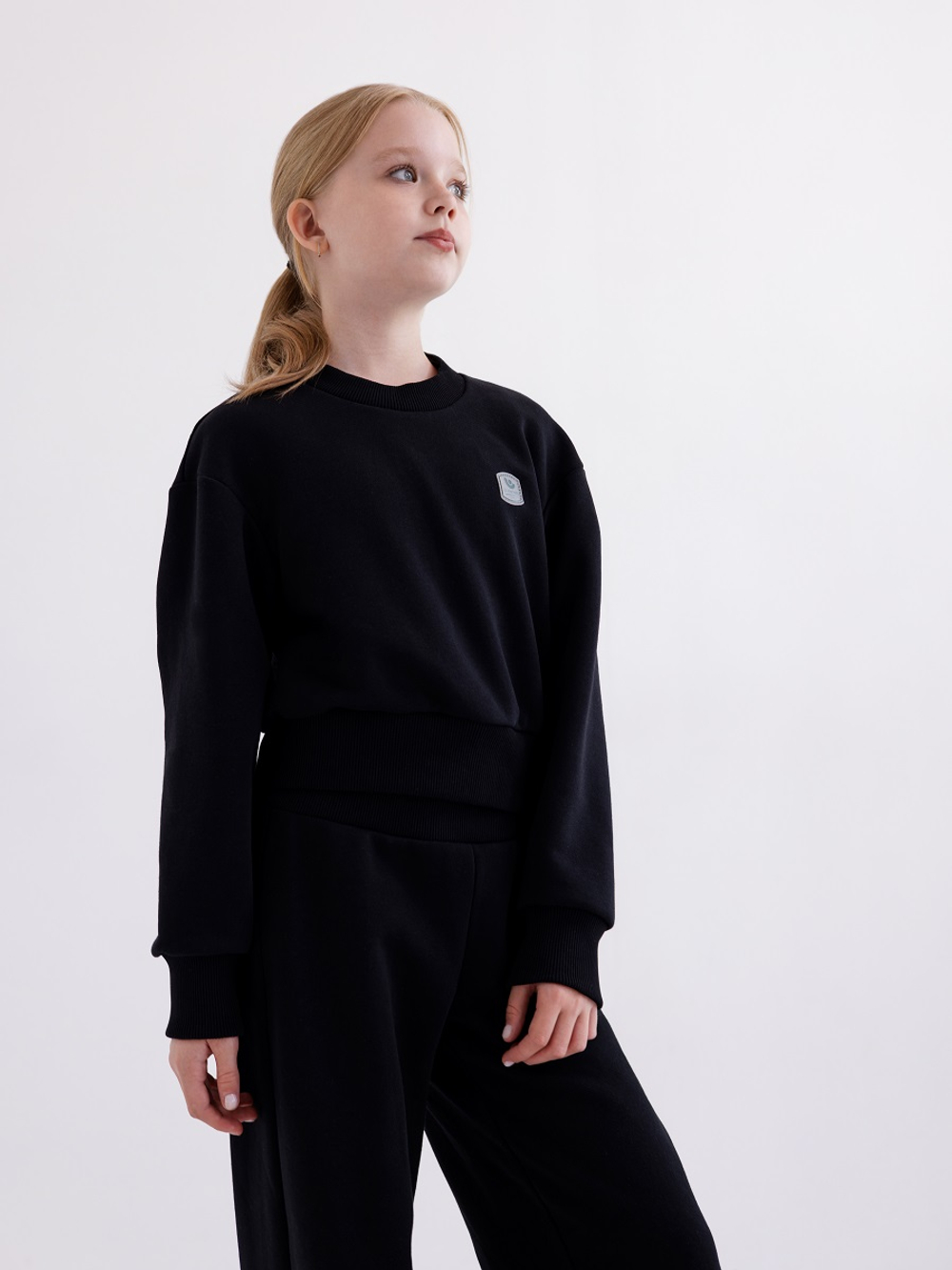 Худи для девочки, модель №7, рост 128 см, черный