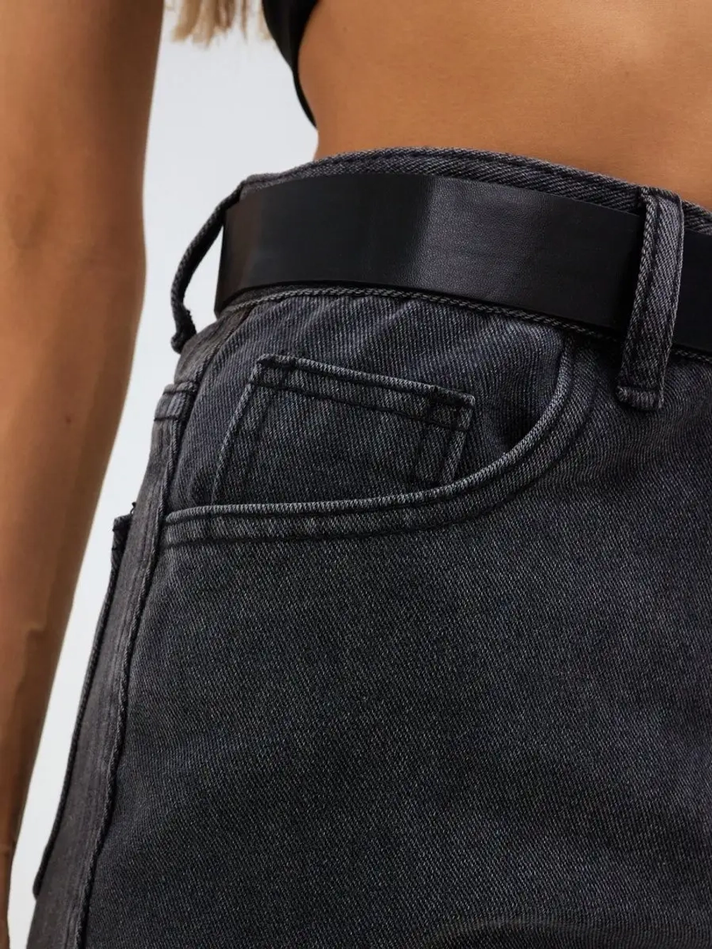 Юбка джинсовая миди карандаш с разрезом